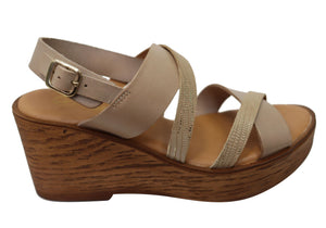 Lola Canales Brooke Womens Spanish Leather Wedge Sandals