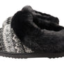 Dearfoams Womens Comfortable Hannah Festive Knit Clog Slippers