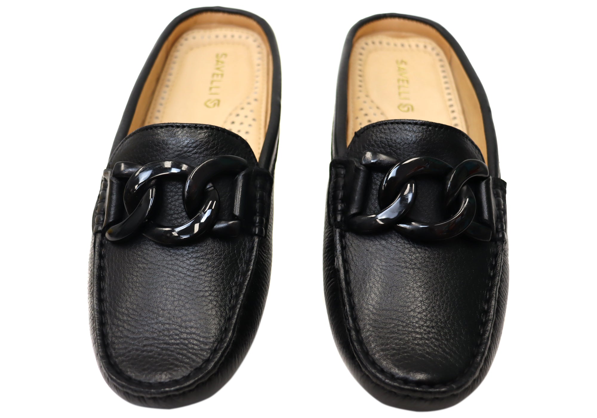 Savelli Paula Womens Brazilian Leather Closed Toe Open Back Mules
