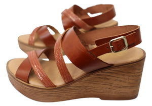 Lola Canales Brooke Womens Spanish Leather Wedge Sandals