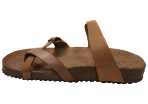 Via Paula Toto Womens Leather Comfort Thongs Sandals Made in Brazil