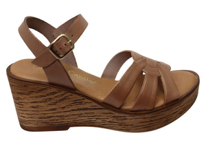Lola Canales Moment Womens Spanish Leather Wedge Sandals