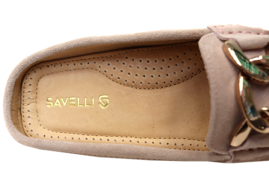 Savelli Paula Womens Brazilian Leather Closed Toe Open Back Mules
