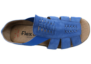 Flex & Go Rozie Womens Comfort Leather Sandals Shoes Made In Portugal