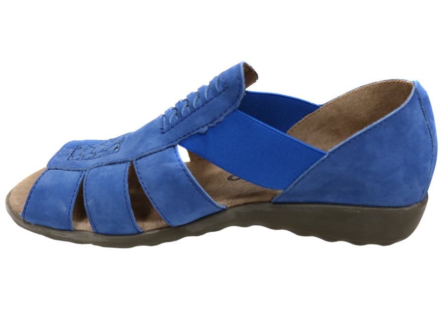 Flex & Go Rozie Womens Comfort Leather Sandals Shoes Made In Portugal