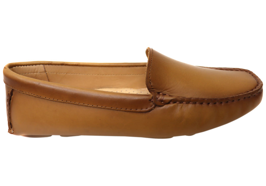 Savelli Linda Womens Comfort Leather Loafer Shoes Made In Brazil