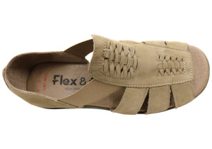 Flex & Go Rozie Womens Comfort Leather Sandals Shoes Made In Portugal