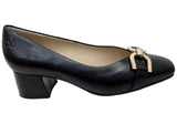 Caprice Brielle Womens Comfortable Wide Fit Leather Mid Heel Pumps