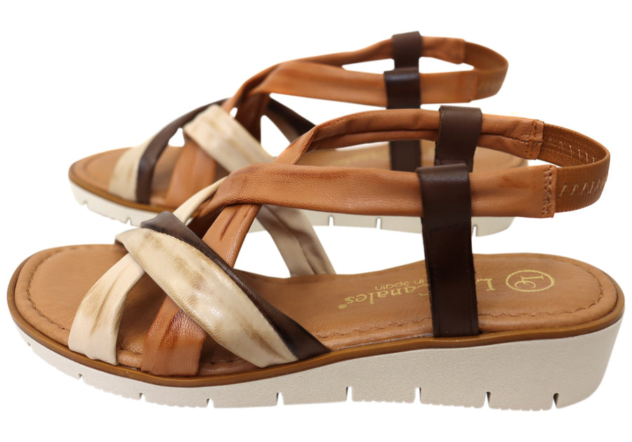 Lola Canales Daphne Womens Comfortable Leather Sandals Made In Spain