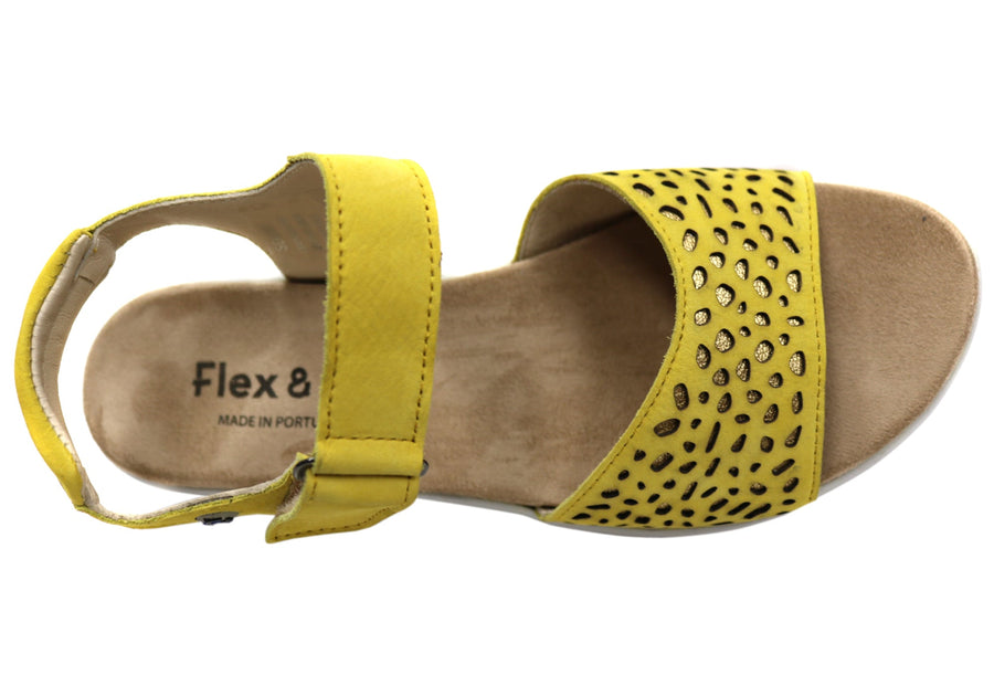 Flex & Go Breza Womens Comfortable Leather Sandals Made In Portugal