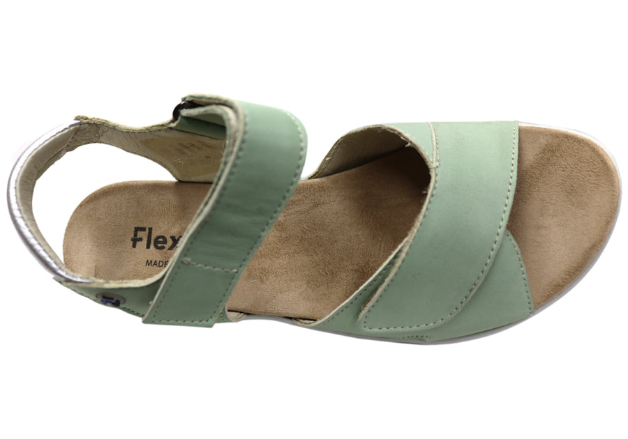 Flex & Go Britney Womens Comfortable Leather Sandals Made In Portugal