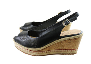 Bottero Giovanna Womens Comfort Leather Wedge Sandals Made In Brazil