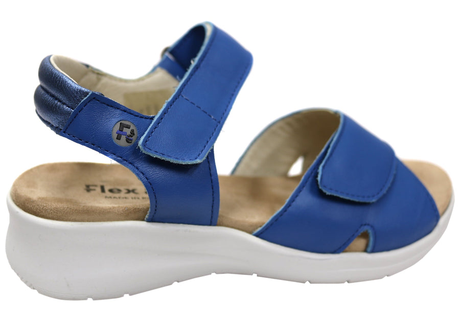 Flex & Go Britney Womens Comfortable Leather Sandals Made In Portugal