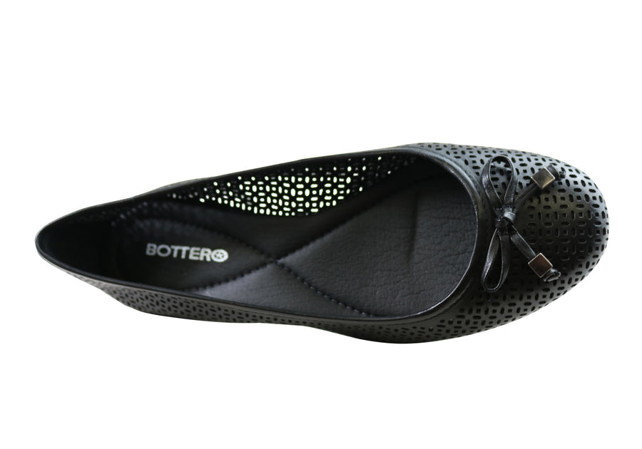 Bottero Paloma Womens Comfortable Leather Flats Made In Brazil