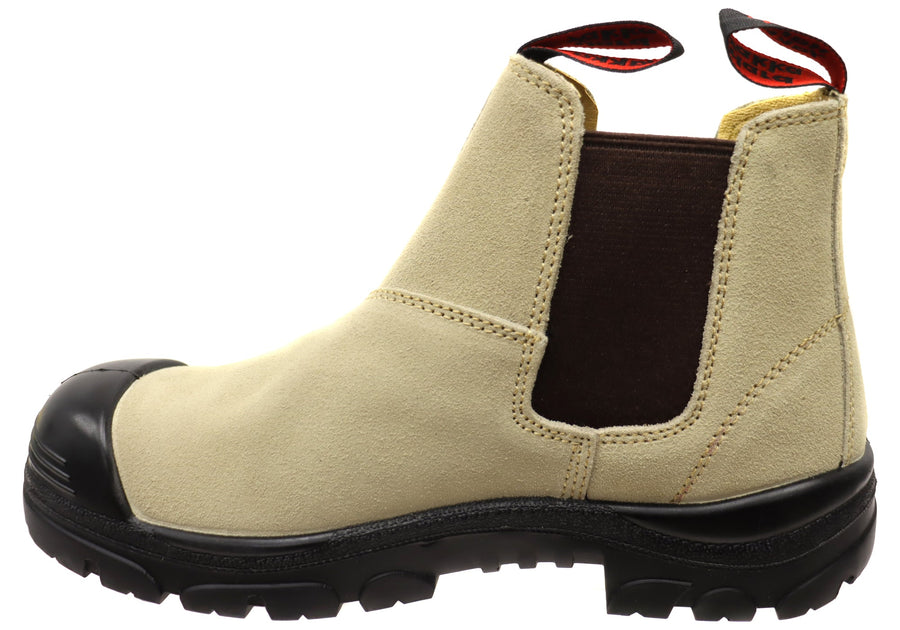 Hard Yakka Mens Leather Grit Pull On Steel Toe Safety Boots