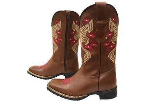 D Milton Claire Womens Comfortable Leather Western Cowboy Boots