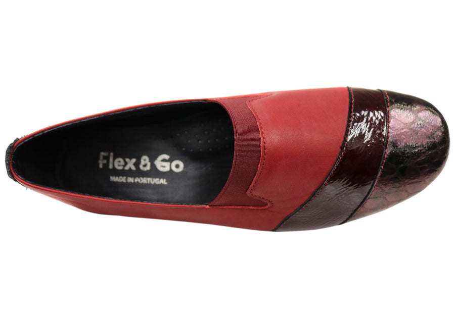 Flex & Go Julie Womens Comfortable Leather Shoes Made In Portugal