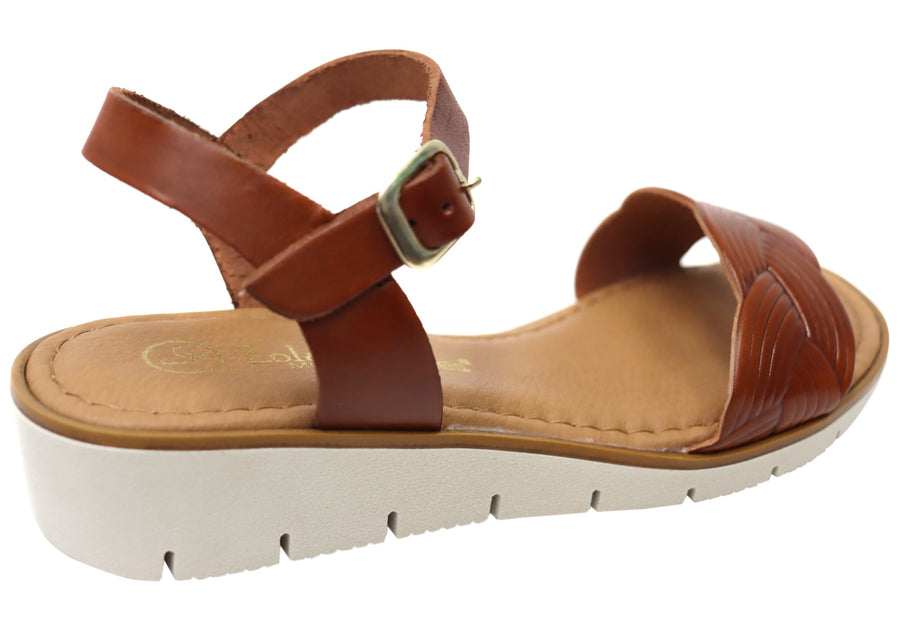 Lola Canales Erin Womens Comfortable Leather Sandals Made In Spain