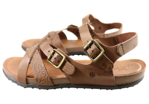 New Face Island Womens Comfortable Leather Sandals Made In Brazil