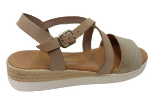 Lola Canales Cambridge Womens Comfort Leather Sandals Made In Spain