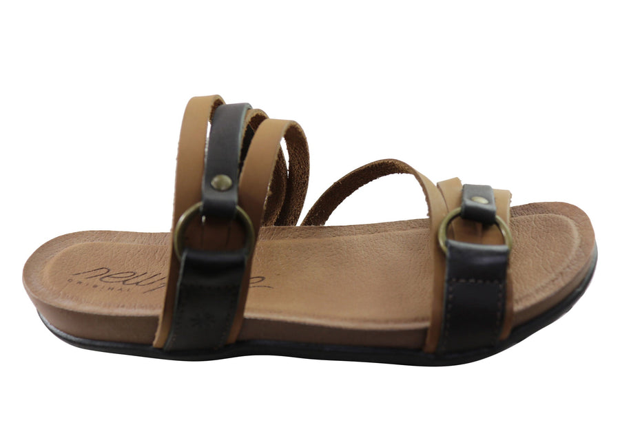 New Face Flick Womens Comfort Leather Slides Sandals Made In Brazil