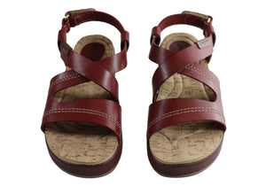 Pegada Tracie Womens Comfort Cushioned Leather Sandals Made In Brazil