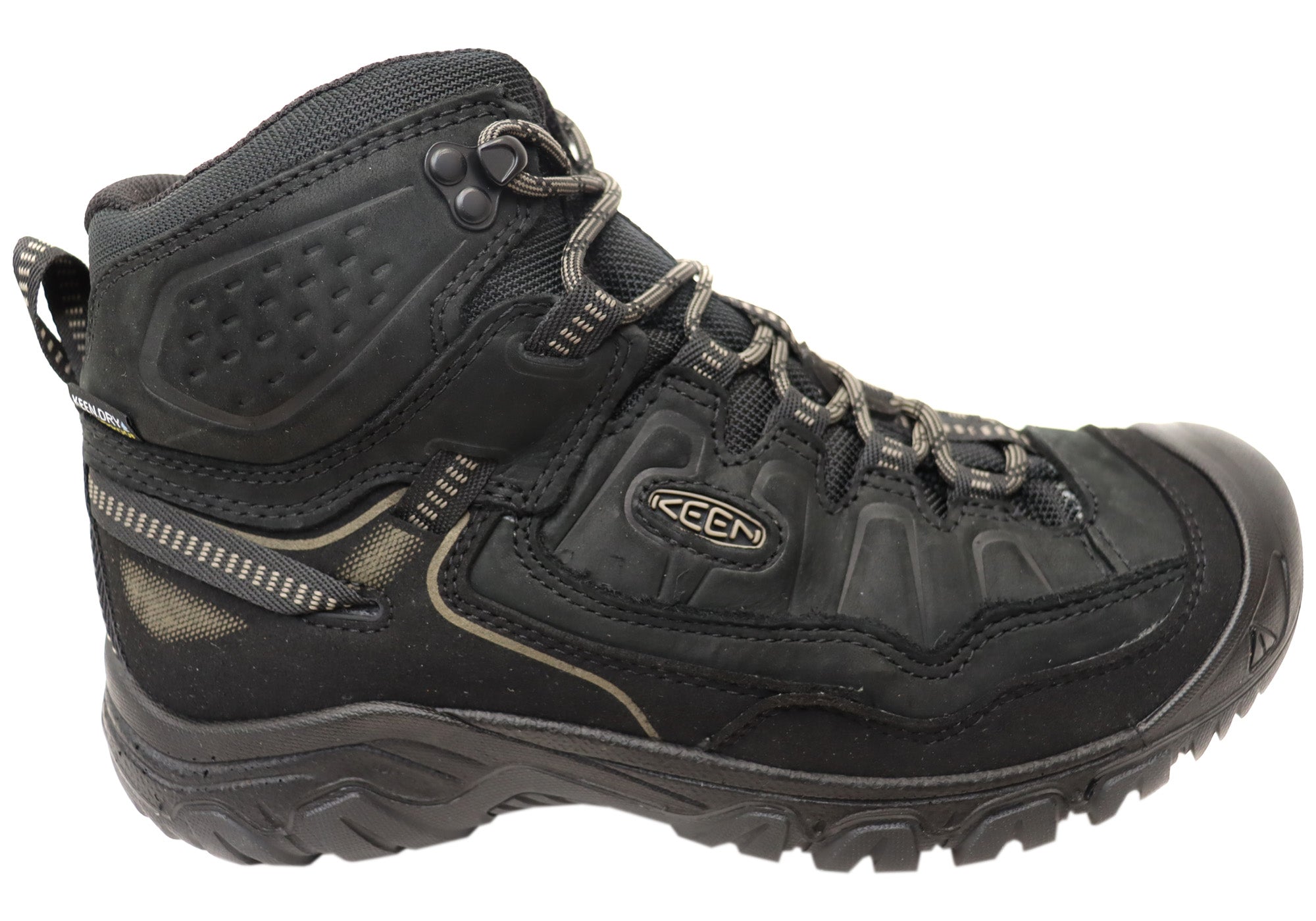 Keen Mens Targhee IV Mid Waterproof Hiking Boots Triple Black