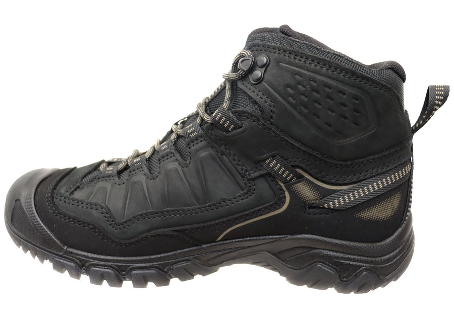 Keen Mens Targhee IV Mid Waterproof Hiking Boots Triple Black