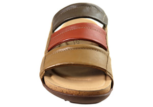 New Face Serenity Womens Comfort Leather Slides Sandals Made In Brazil