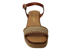 Lola Canales Pambula Womens Spanish Leather Wedge Sandals