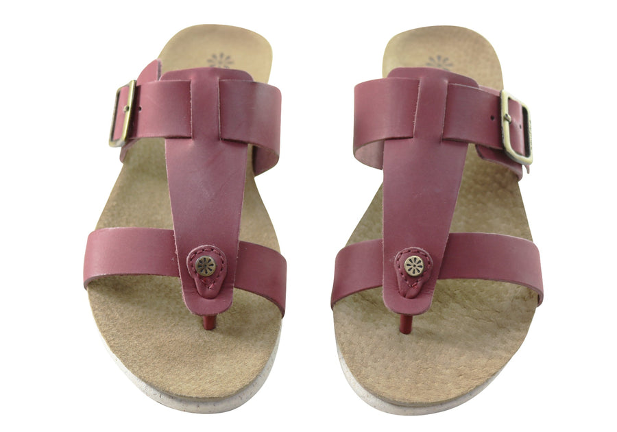 New Face Aloha Womens Comfort Leather Thongs Sandals Made In Brazil