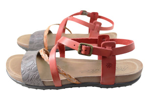 New Face Laurina Womens Comfortable Leather Sandals Made In Brazil