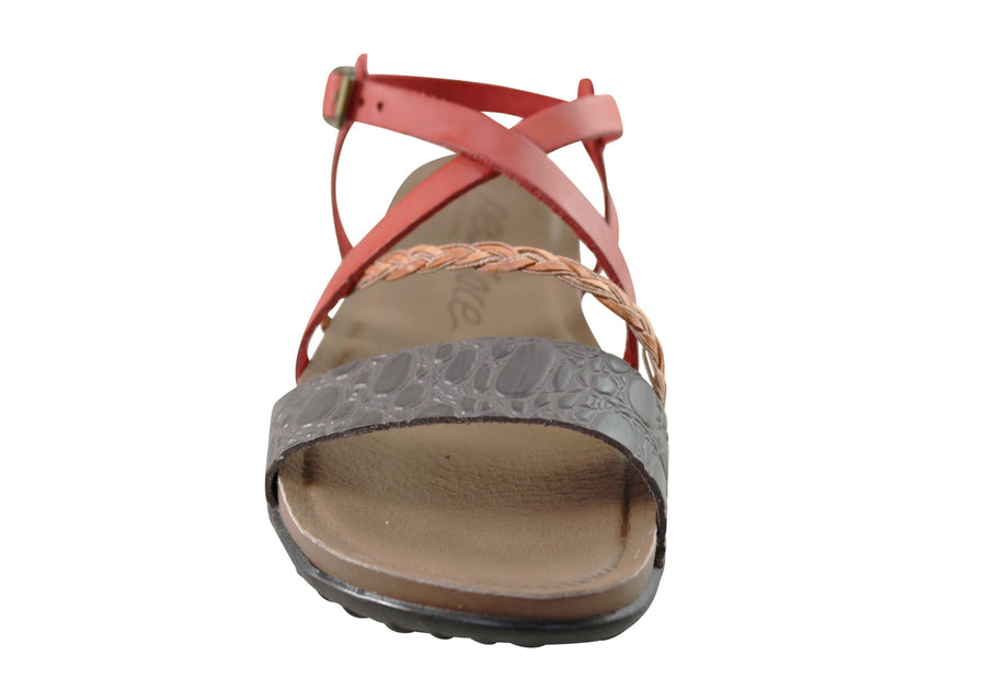 New Face Laurina Womens Comfortable Leather Sandals Made In Brazil