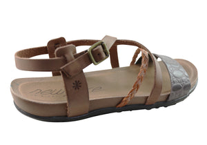 New Face Laurina Womens Comfortable Leather Sandals Made In Brazil