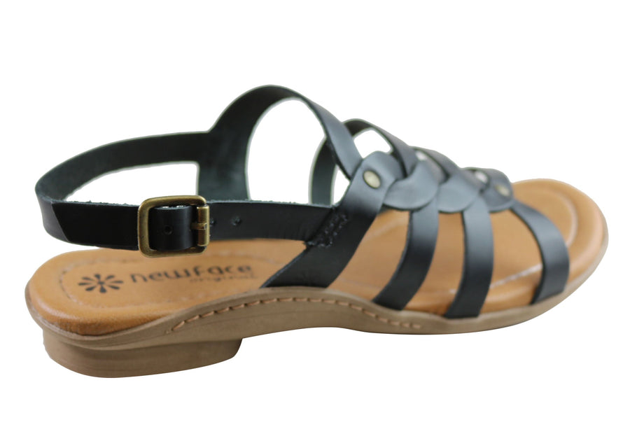 New Face Estella Womens Comfortable Leather Sandals Made In Brazil