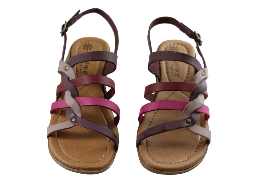 New Face Estella Womens Comfortable Leather Sandals Made In Brazil