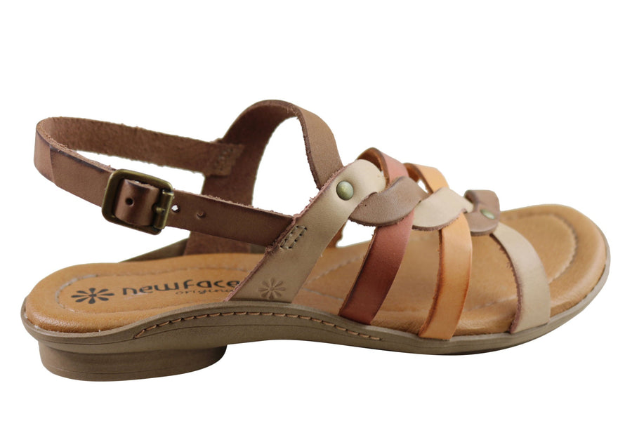 New Face Estella Womens Comfortable Leather Sandals Made In Brazil