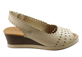 New Face Emberly Womens Leather Wedge Sandals Made In Brazil