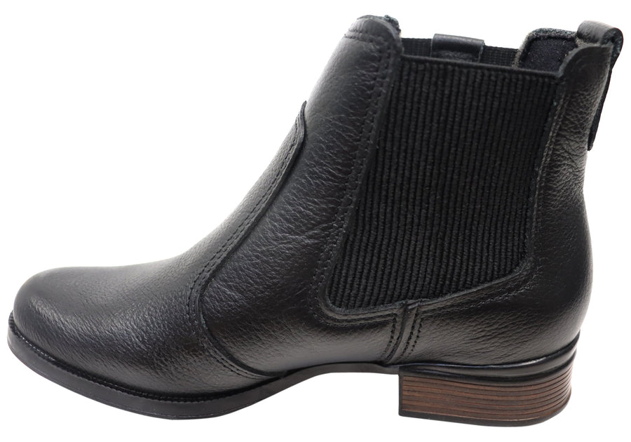 Pegada Carla Womens Low Heel Leather Ankle Boots Made In Brazil