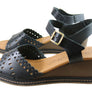 New Face Dorita Womens Leather Wedge Sandals Made In Brazil