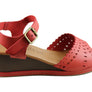 New Face Dorita Womens Leather Wedge Sandals Made In Brazil