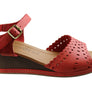 New Face Dorita Womens Leather Wedge Sandals Made In Brazil