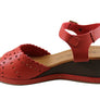 New Face Dorita Womens Leather Wedge Sandals Made In Brazil