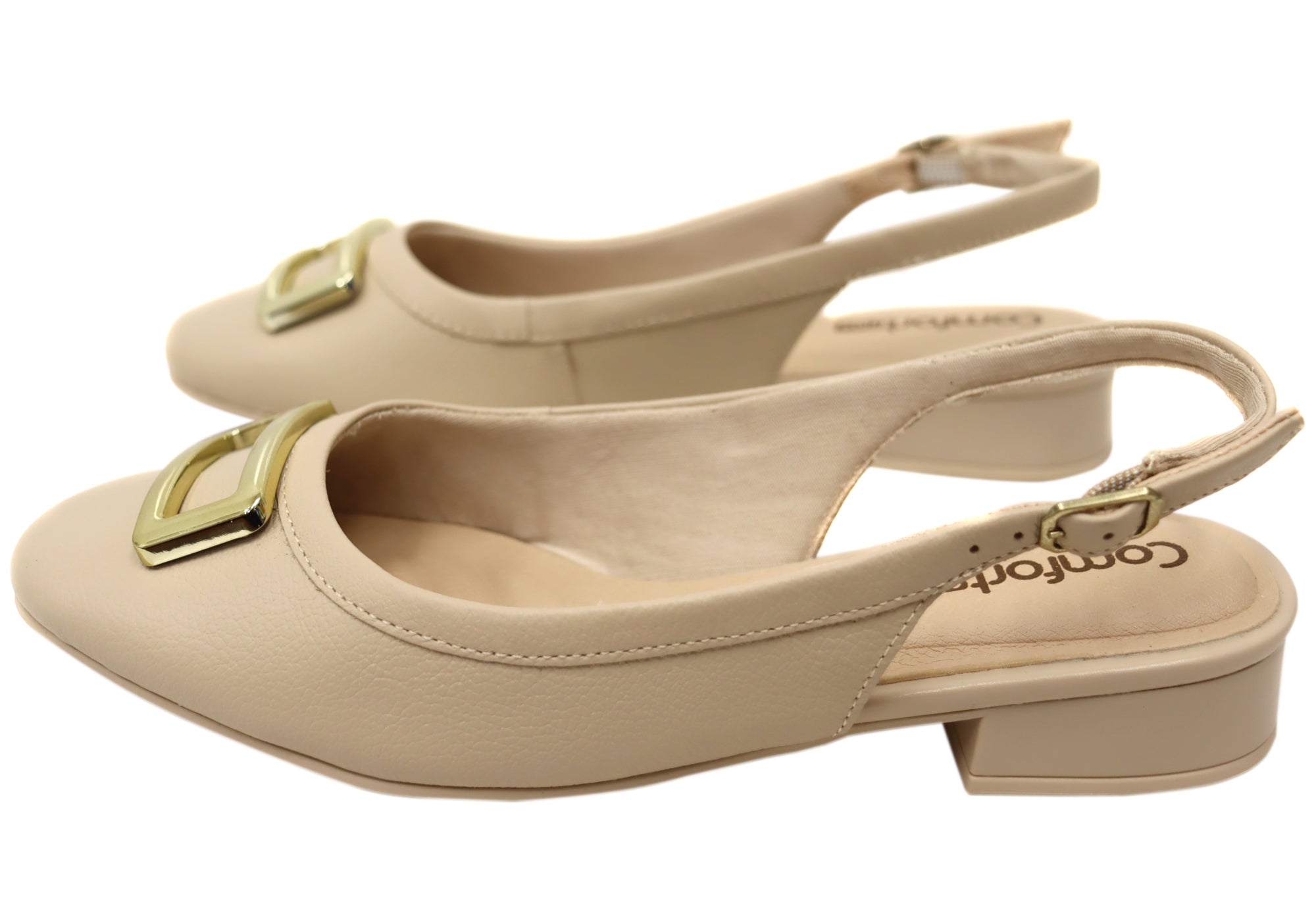Comfortflex Tegan Womens Leather Low Heel Sling Back Shoes