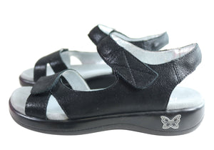 Alegria Joy Womens Comfortable Leather Adjustable Strap Sandals