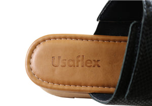 Usaflex Brooke Womens Comfort Leather Slides Sandals Made In Brazil