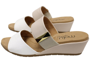 Malu Supercomfort Renay Womens Comfort Wedge Slides Made In Brazil