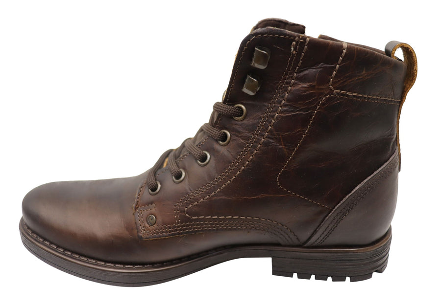 Pegada Diago Mens Comfortable Leather Boots Made In Brazil