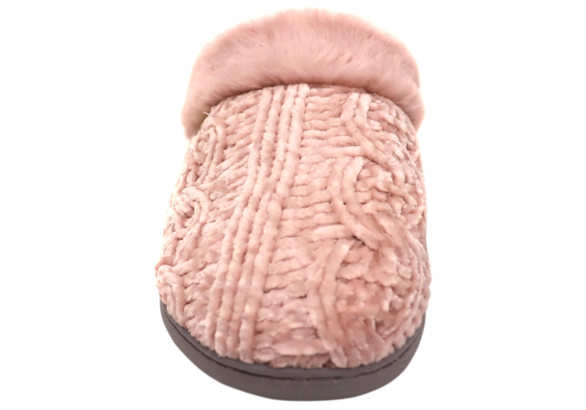 Dearfoams Womens Comfortable Claire Marled Chenille Knit Clog Slippers