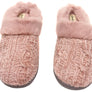 Dearfoams Womens Comfortable Claire Marled Chenille Knit Clog Slippers